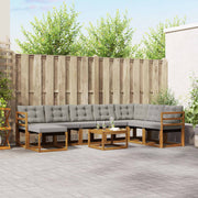 Set vanjskih sofa 9 kom. Prirodna i svjetlosiva