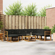 Set vanjskih sofa 9 kom. Prirodna i crna
