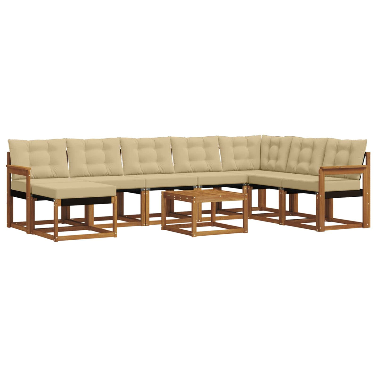 Set vanjskih sofa 9 kom. Prirodna i bež