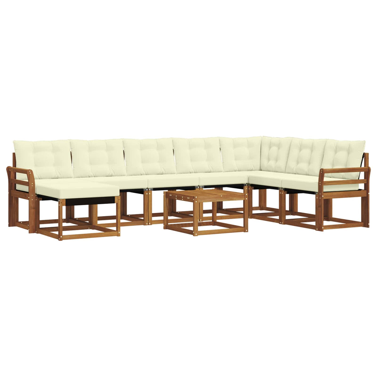 Set vanjskih sofa 9 kom. Prirodna i krem
