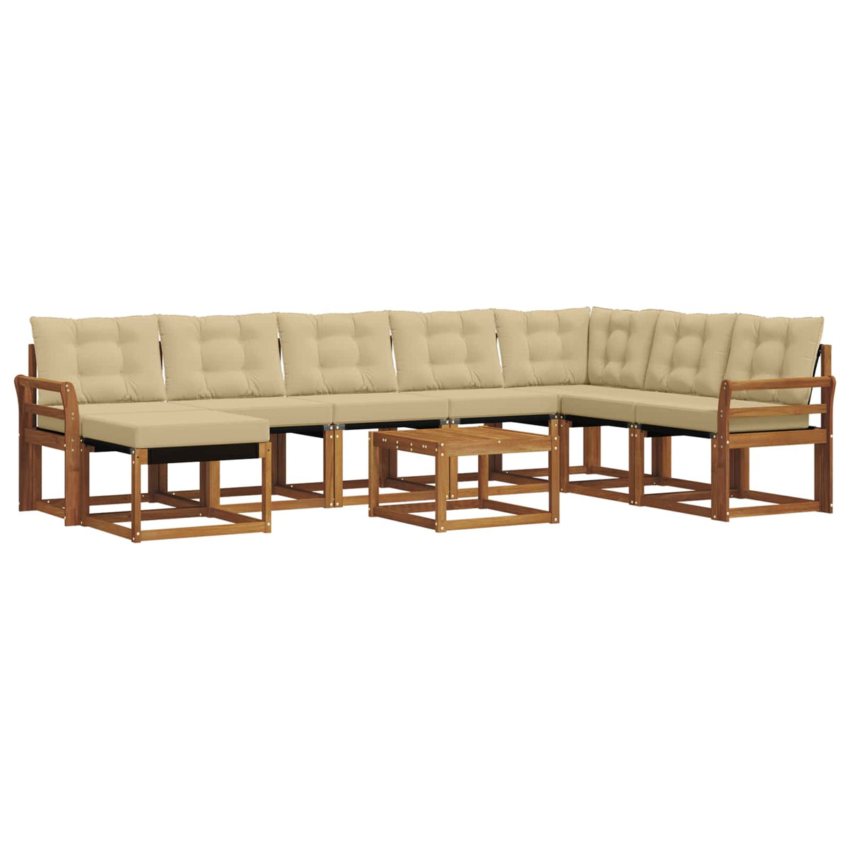 Set vanjskih sofa 9 kom. Prirodna i bež