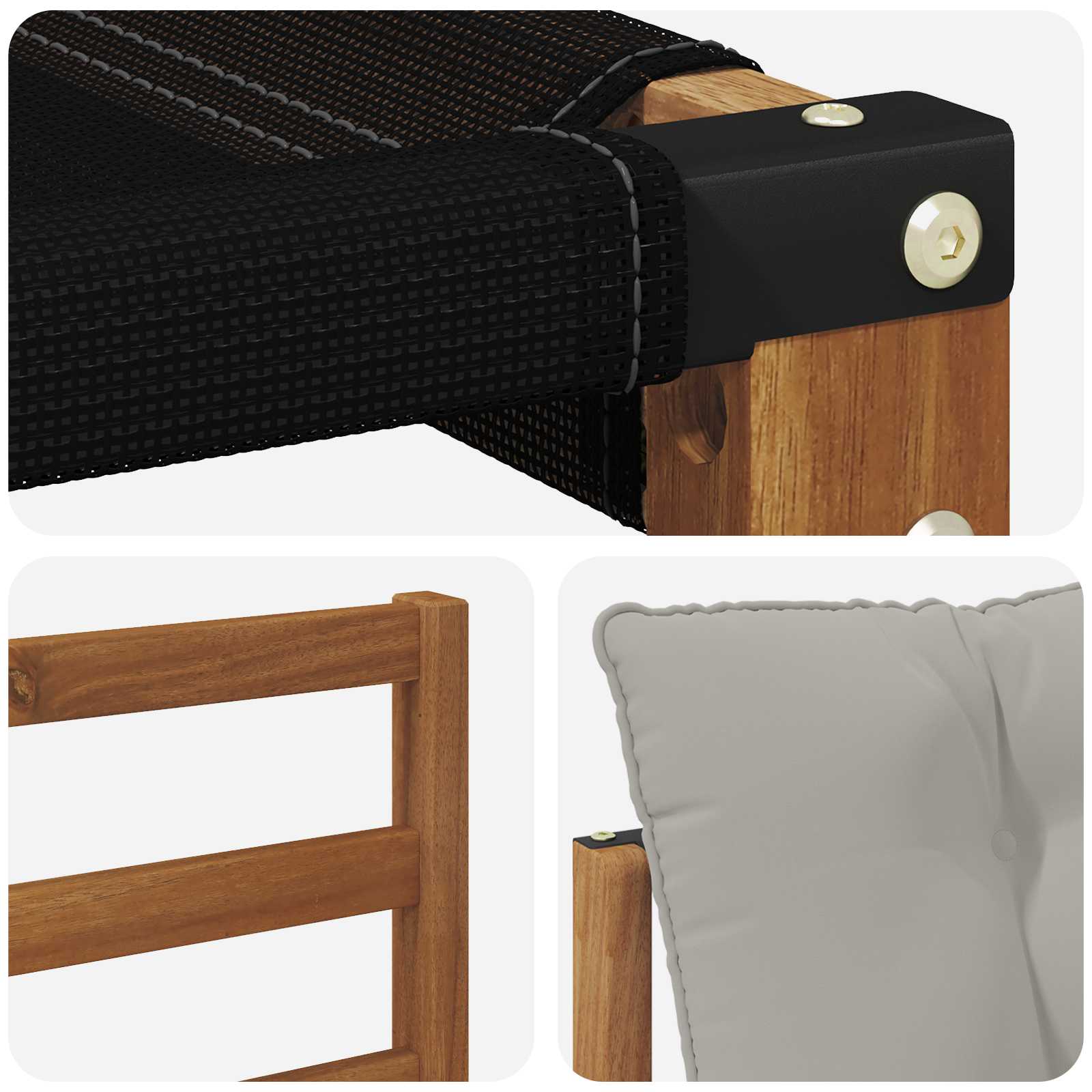 Set vanjskih sofa s jastukom 6 pcs Prirodna i svjetlosiva