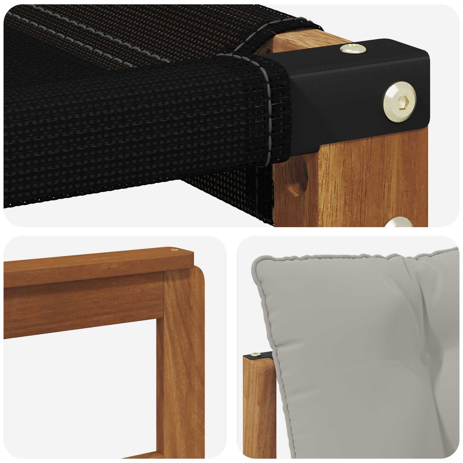 Set vanjskih sofa s jastukom 6 pcs Prirodna i svjetlosiva