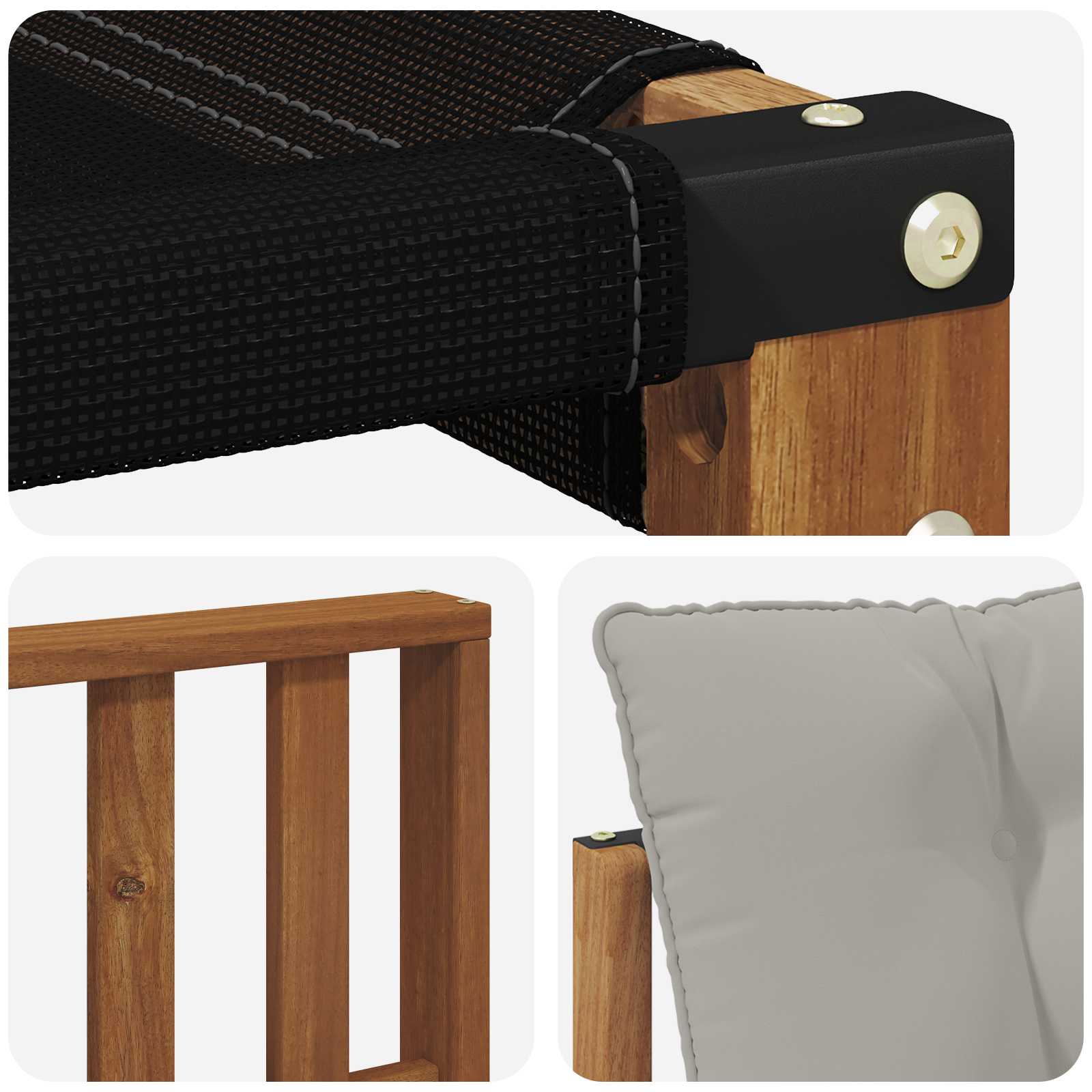 Set vanjskih sofa s jastukom 6 pcs Prirodna i svjetlosiva