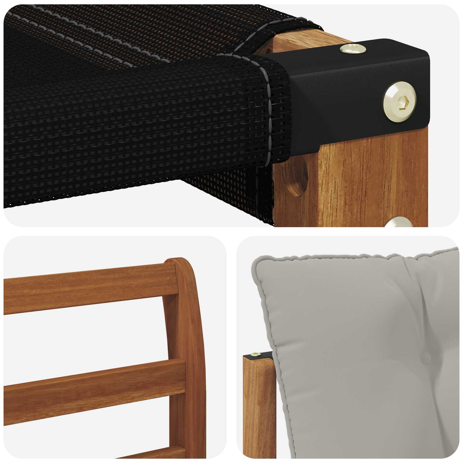 Set vanjskih sofa s jastukom 6 pcs Prirodna i svjetlosiva