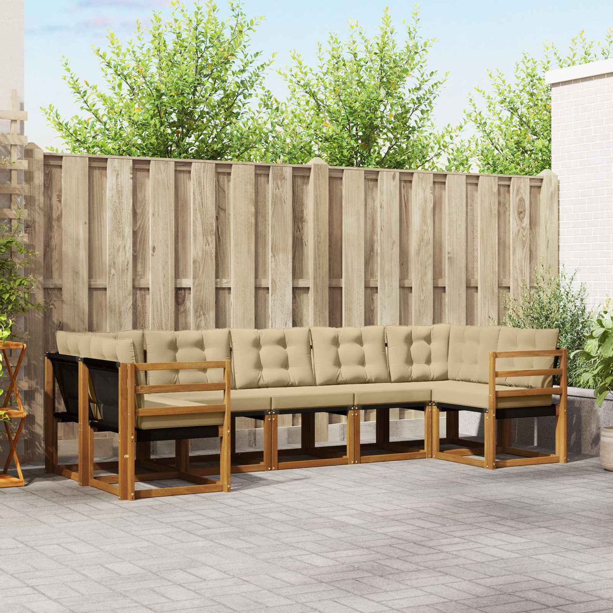Set vanjskih sofa 7 kom. Prirodna i bež
