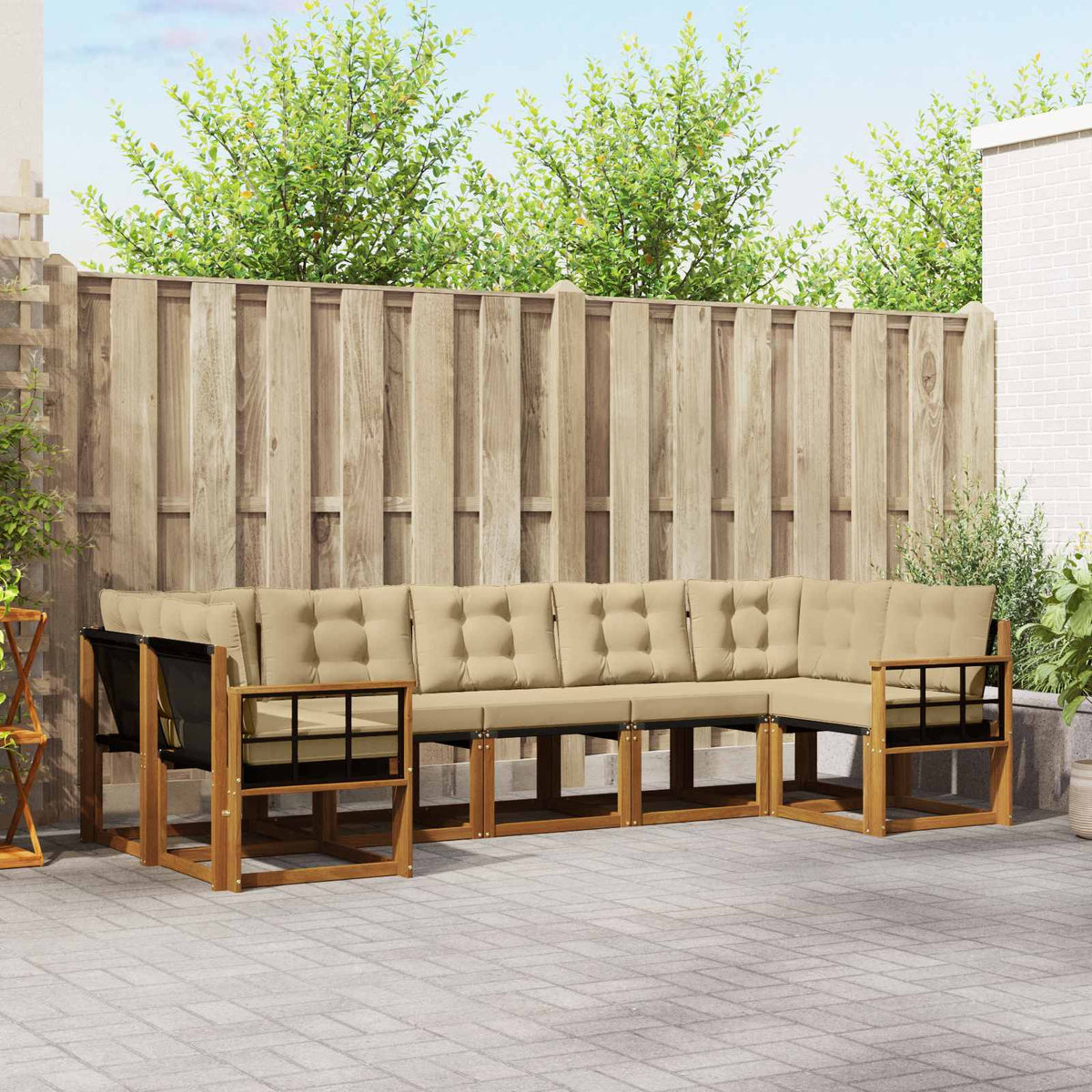 Set vanjskih sofa 7 kom. Prirodna i bež