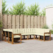 Set vanjskih sofa 9 pcs Prirodna i krem Čvrsto drvo akacije