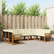 Set vanjskih sofa 9 pcs Prirodna i krem Čvrsto drvo akacije