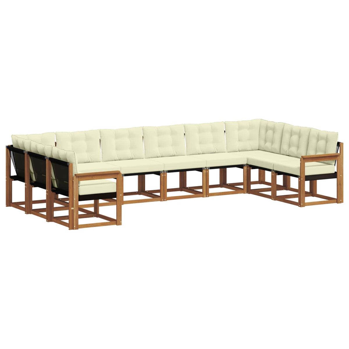 Set vanjskih sofa 10 kom. Prirodna i krem