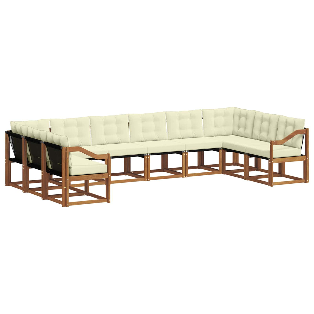 Set vanjskih sofa 10 kom. Prirodna i krem