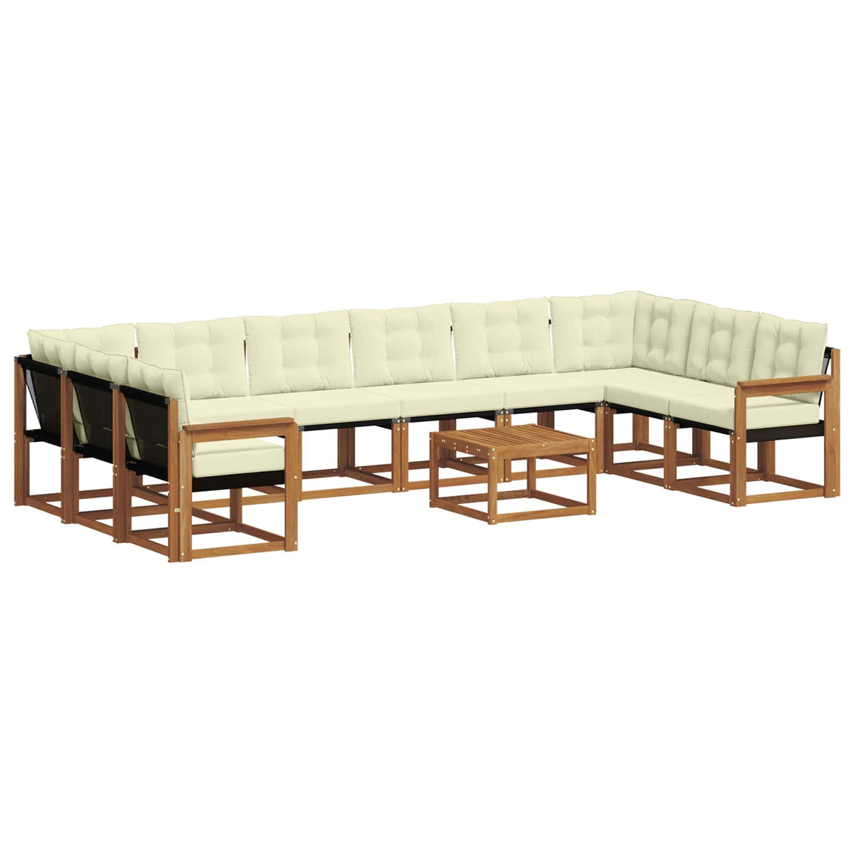 Set vanjskih sofa s jastukom 11 pcs Prirodna i krem