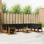 Set vanjskih sofa s jastukom 11 pcs Prirodna i crna