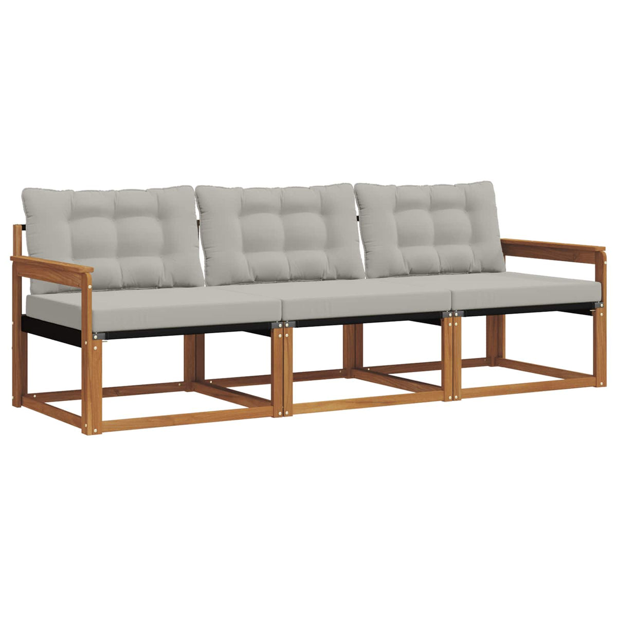 Set vanjskih sofa 3 kom. Prirodna i svijetlo siva