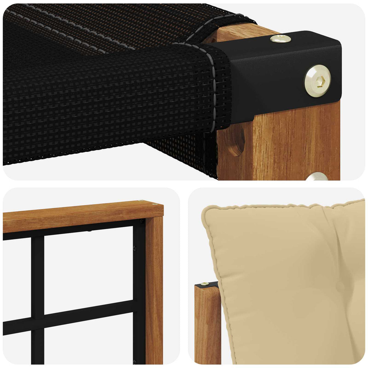 Set vanjskih sofa s jastukom 3 pcs Prirodna i bež