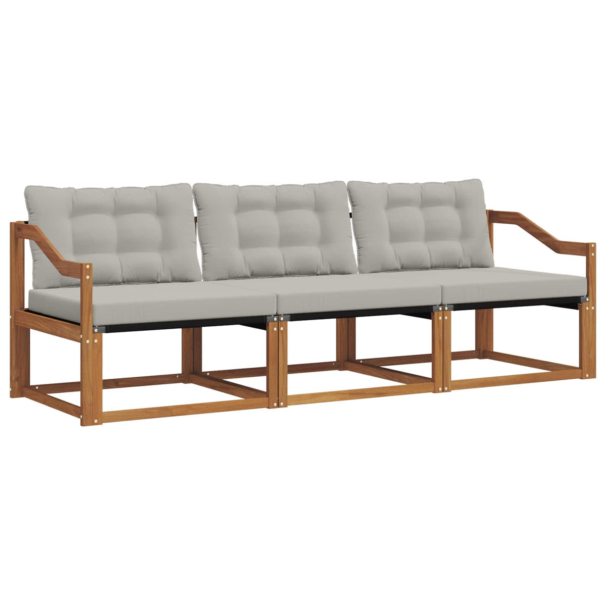 Set vanjskih sofa 3 kom. Prirodna i svijetlo siva
