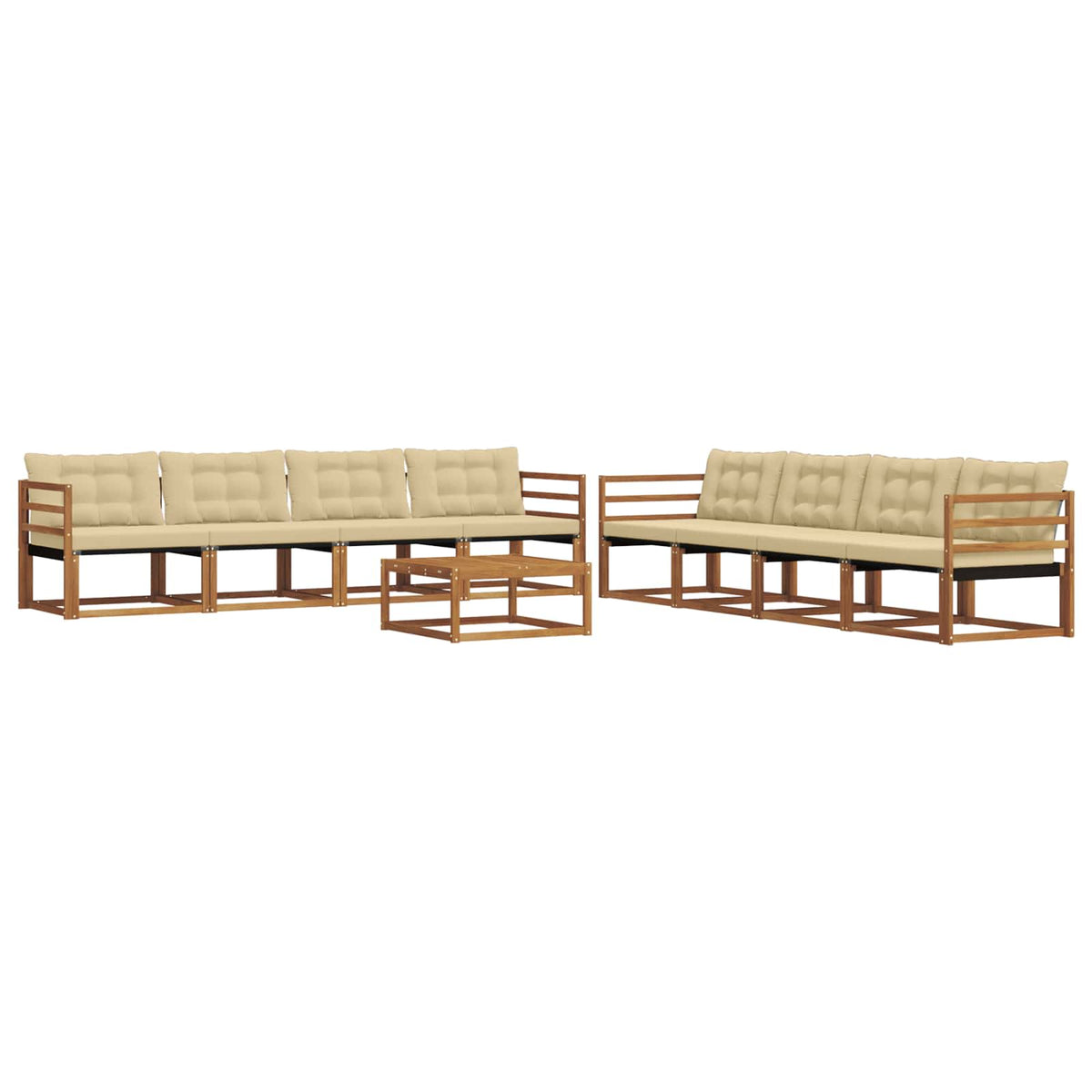 Set vanjskih sofa 9 kom. Prirodna i bež