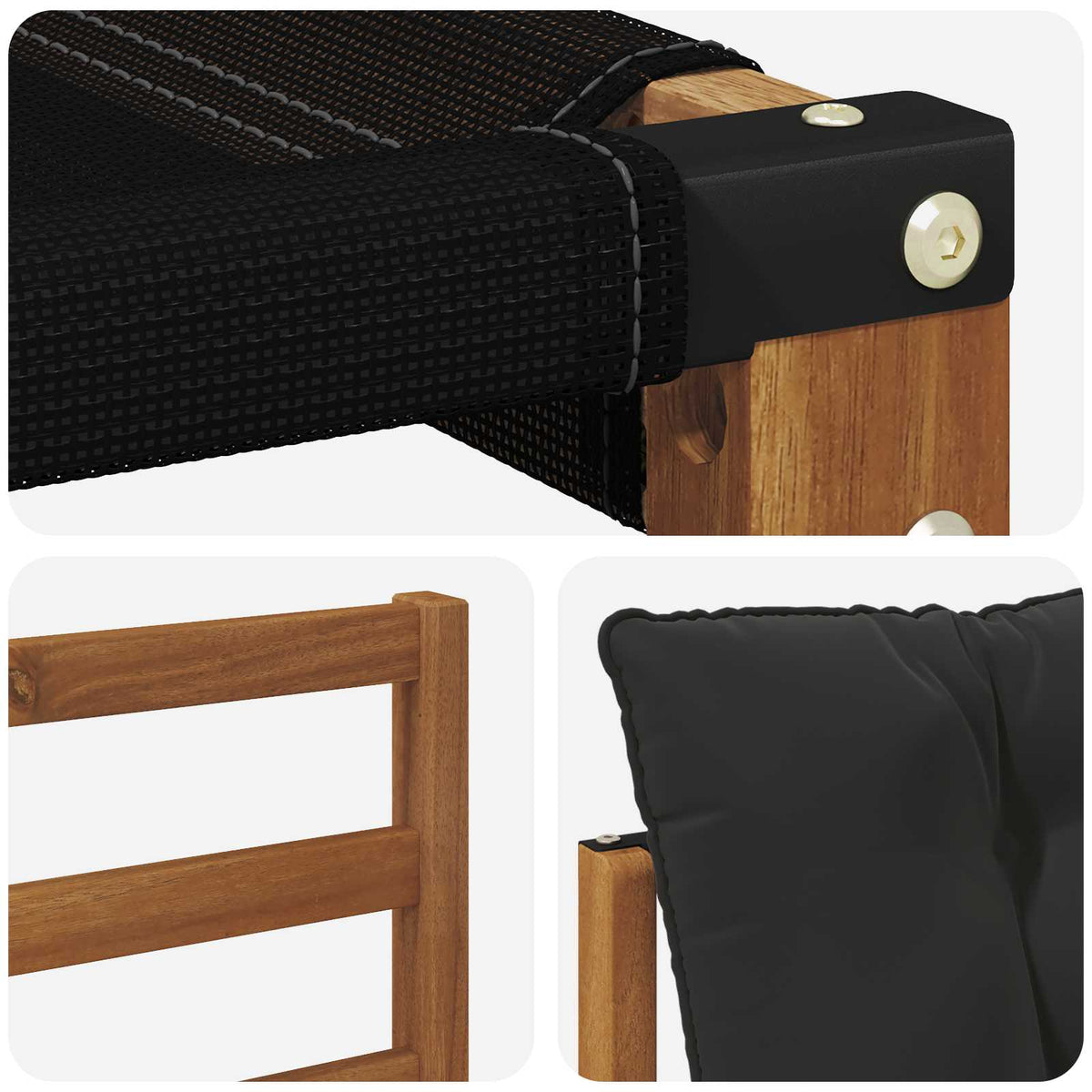 Set vanjskih sofa 4 kom. Prirodna i crna