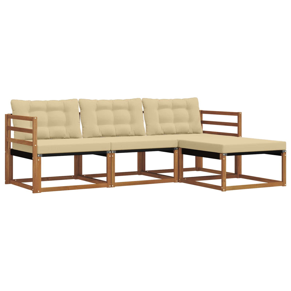 Set vanjskih sofa 4 kom. Prirodna i bež