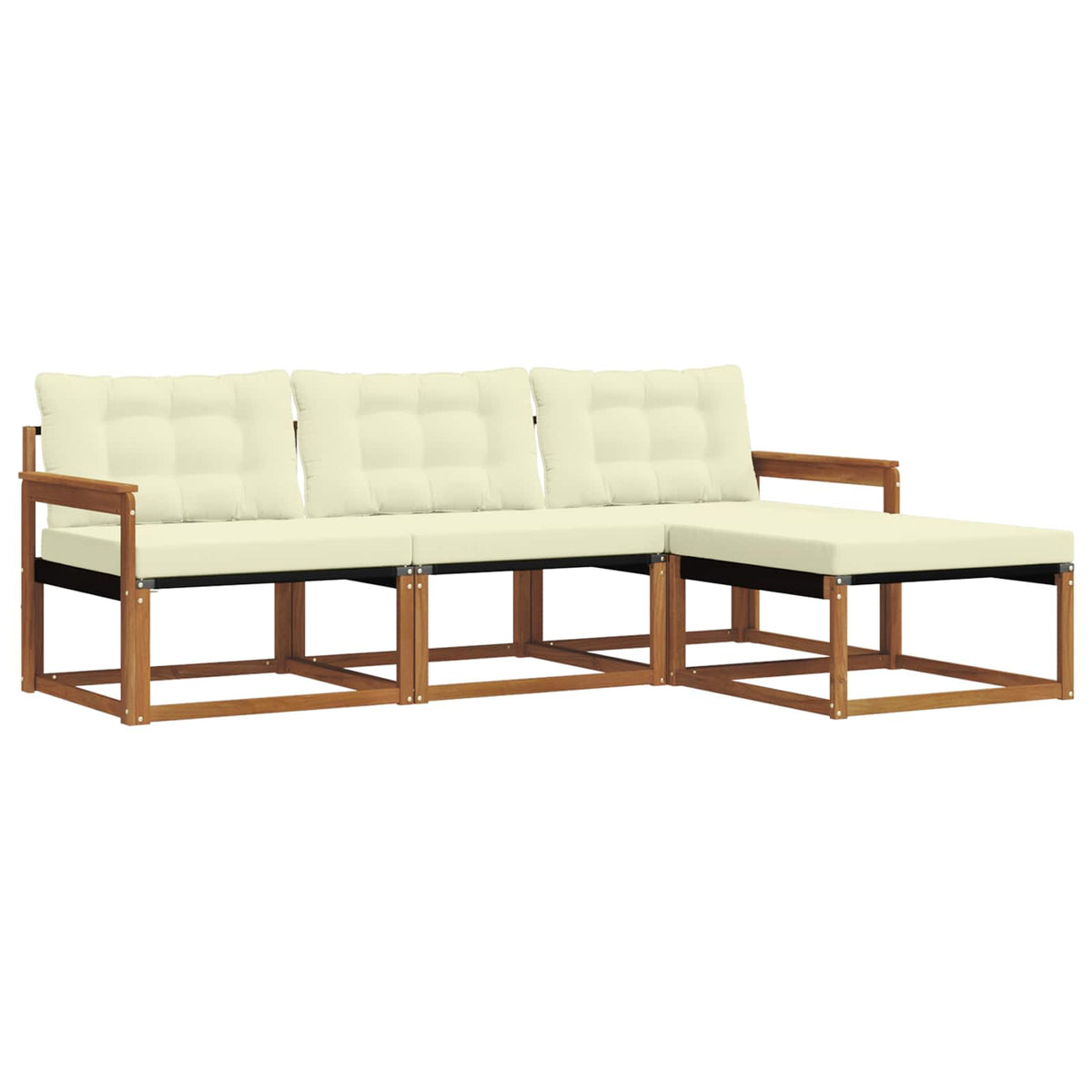 Set vanjskih sofa 4 kom. Prirodna i krem