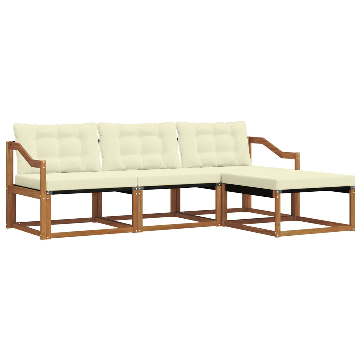 Set vanjskih sofa 4 kom. Prirodna i krem