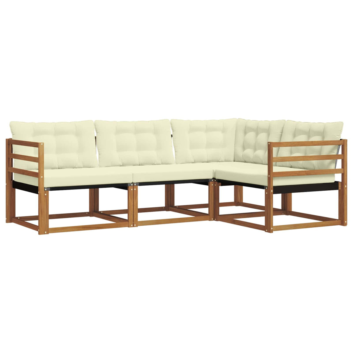 Set vanjskih sofa 4 kom. Prirodna i krem