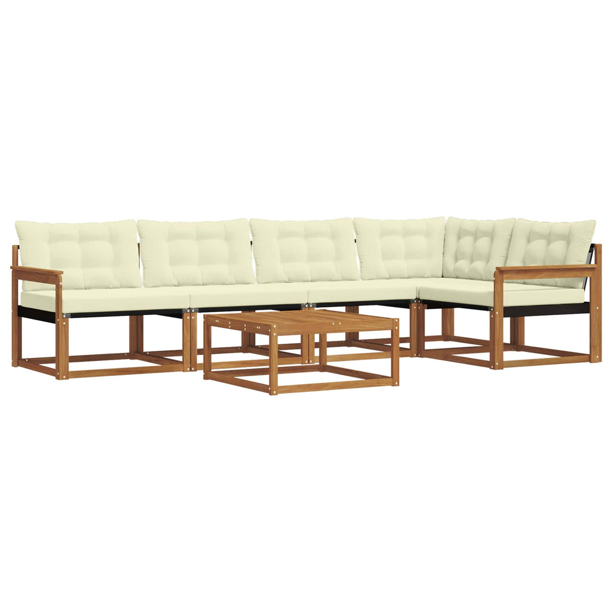 Set vanjskih sofa 6 kom. Prirodna i krem
