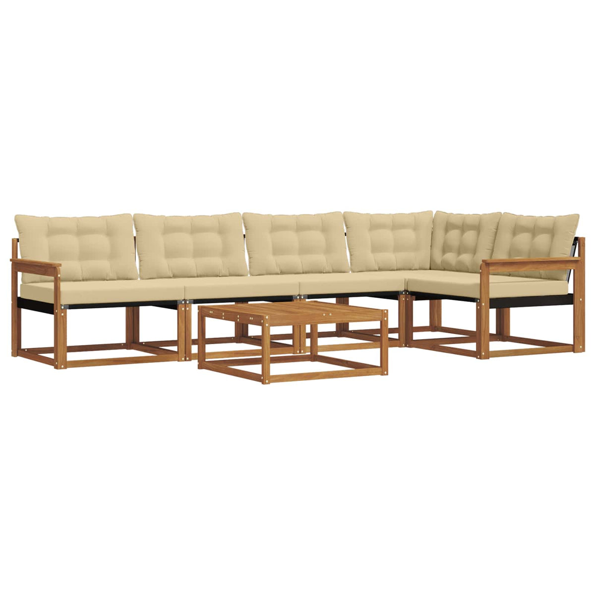 Set vanjskih sofa 6 kom. Prirodna i bež