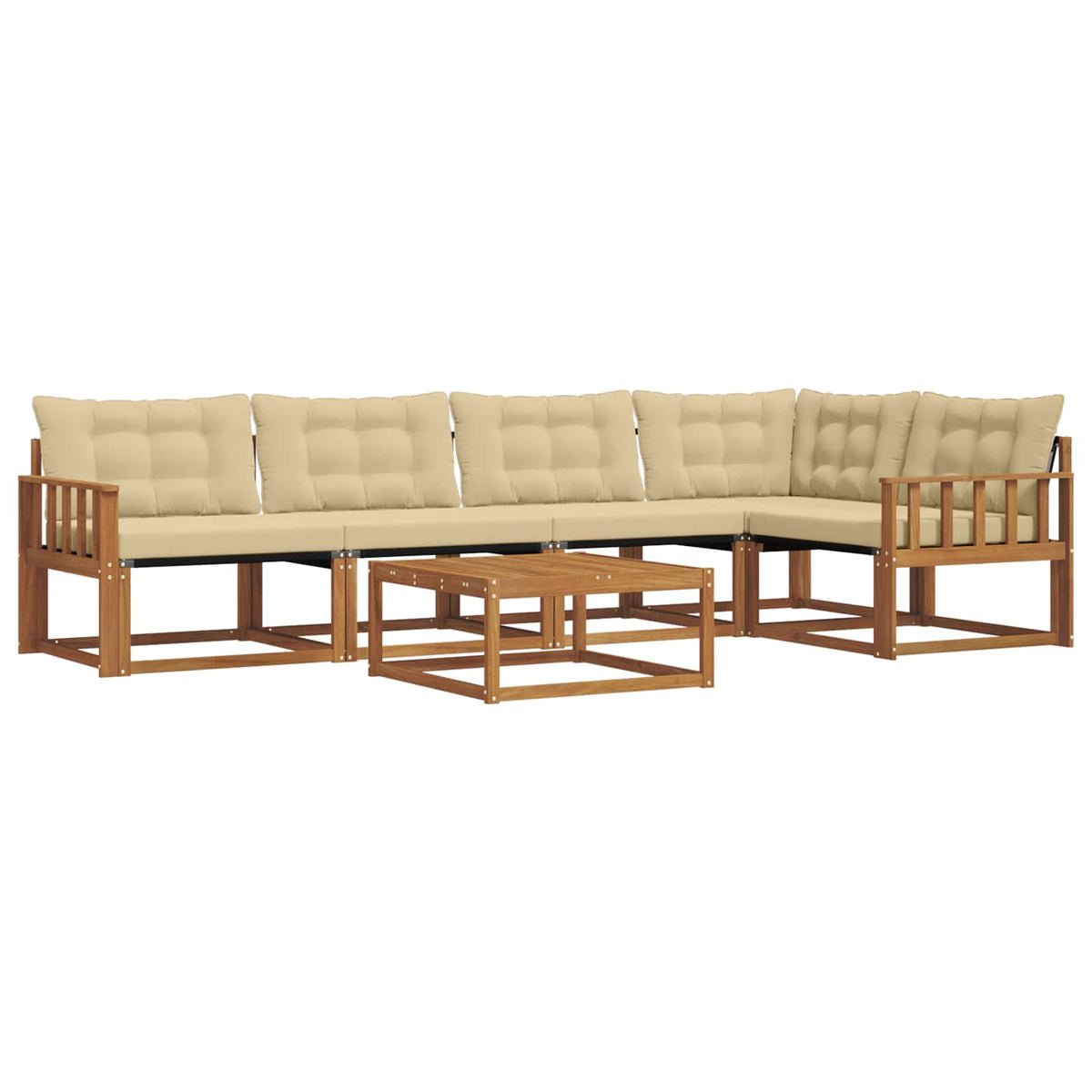 Set vanjskih sofa 6 kom. Prirodna i bež
