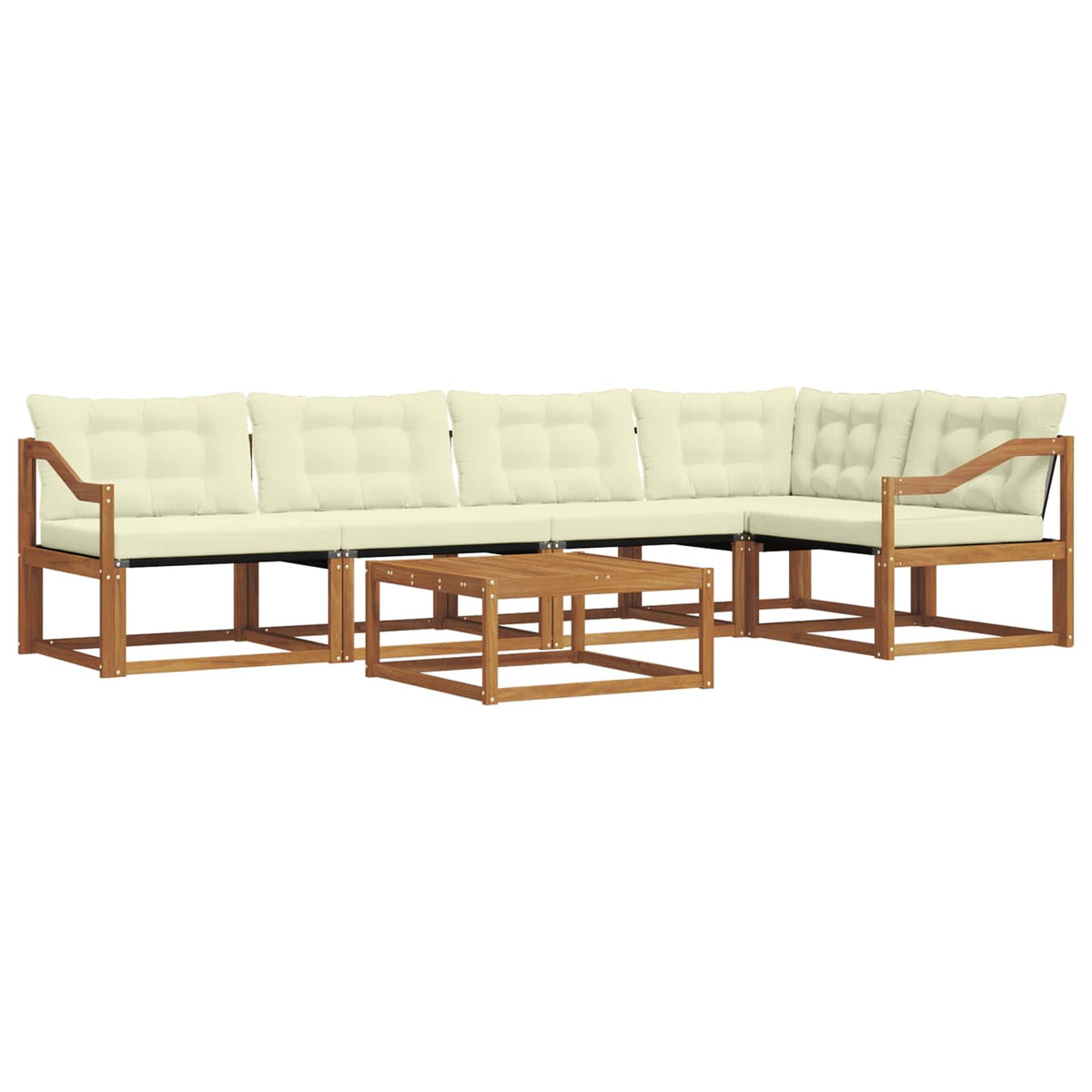 Set vanjskih sofa 6 kom. Prirodna i krem
