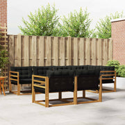 Set vanjskih sofa 7 kom. Prirodna i crna