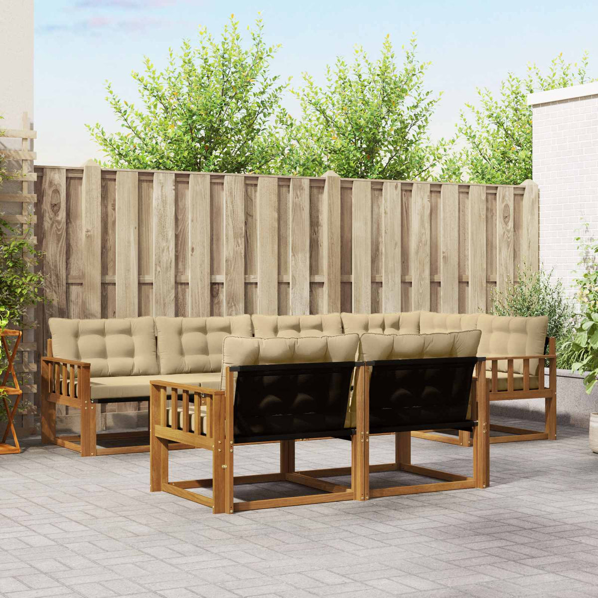 Set vanjskih sofa 7 kom. Prirodna i bež
