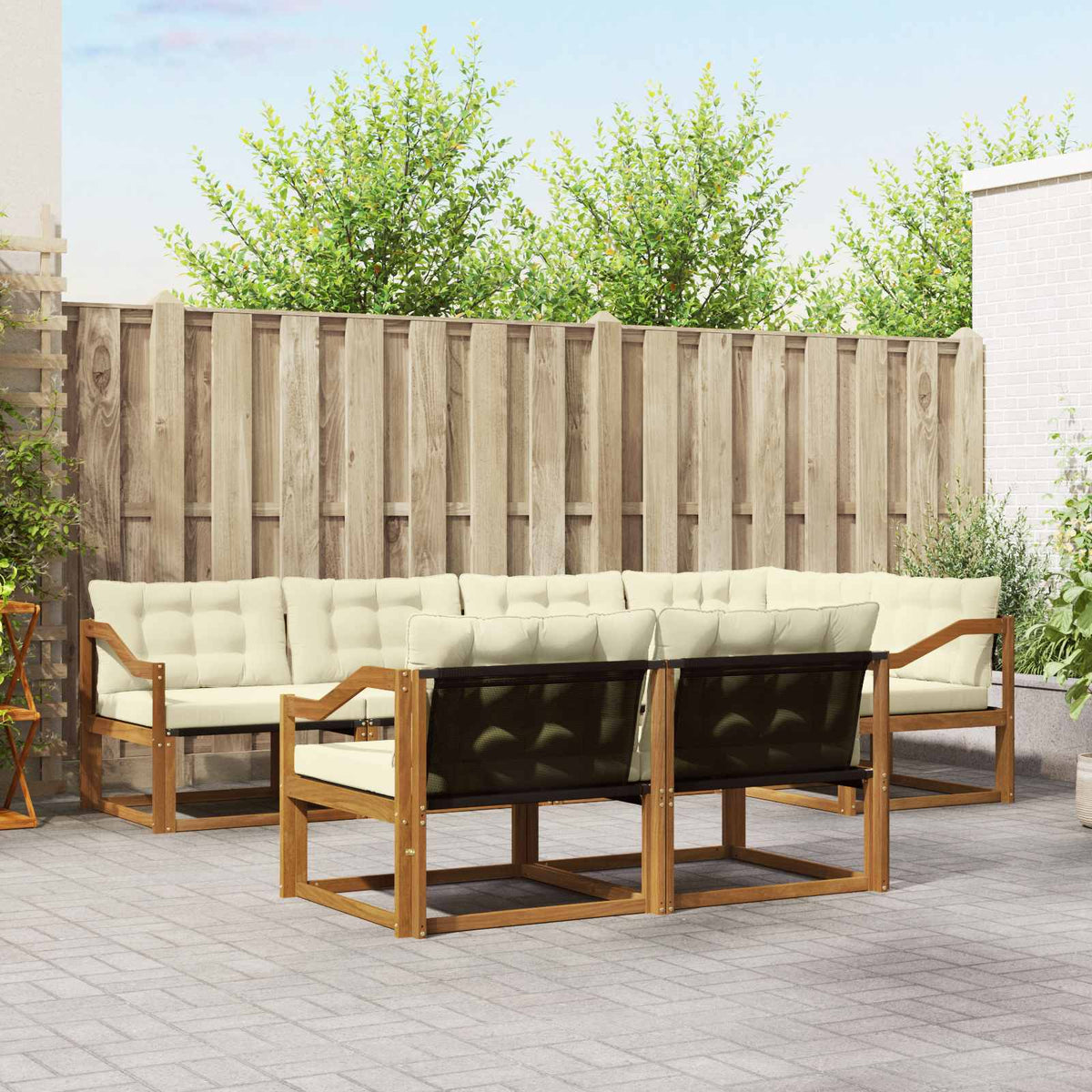 Set vanjskih sofa 7 kom. Prirodna i krem
