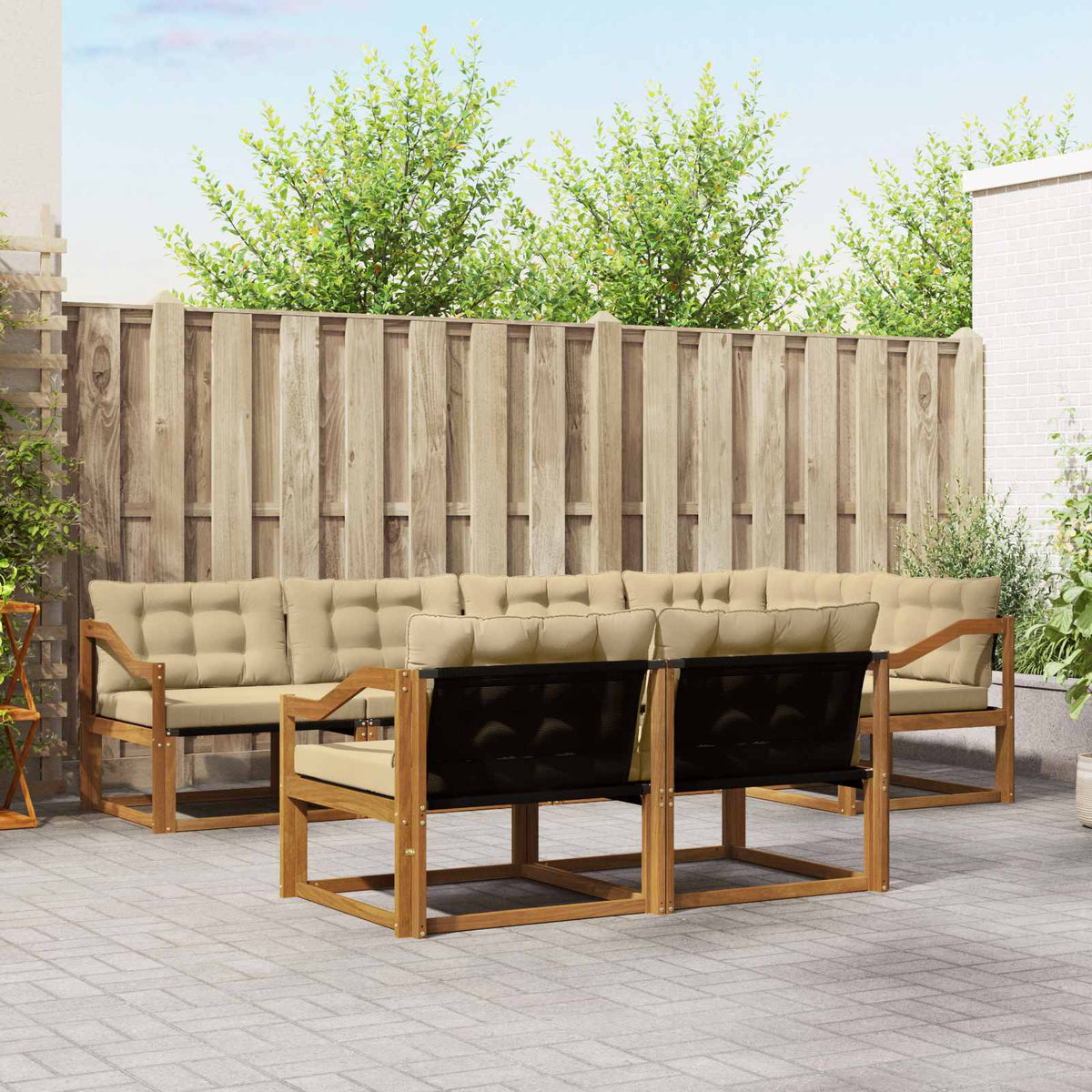 Set vanjskih sofa 7 kom. Prirodna i bež