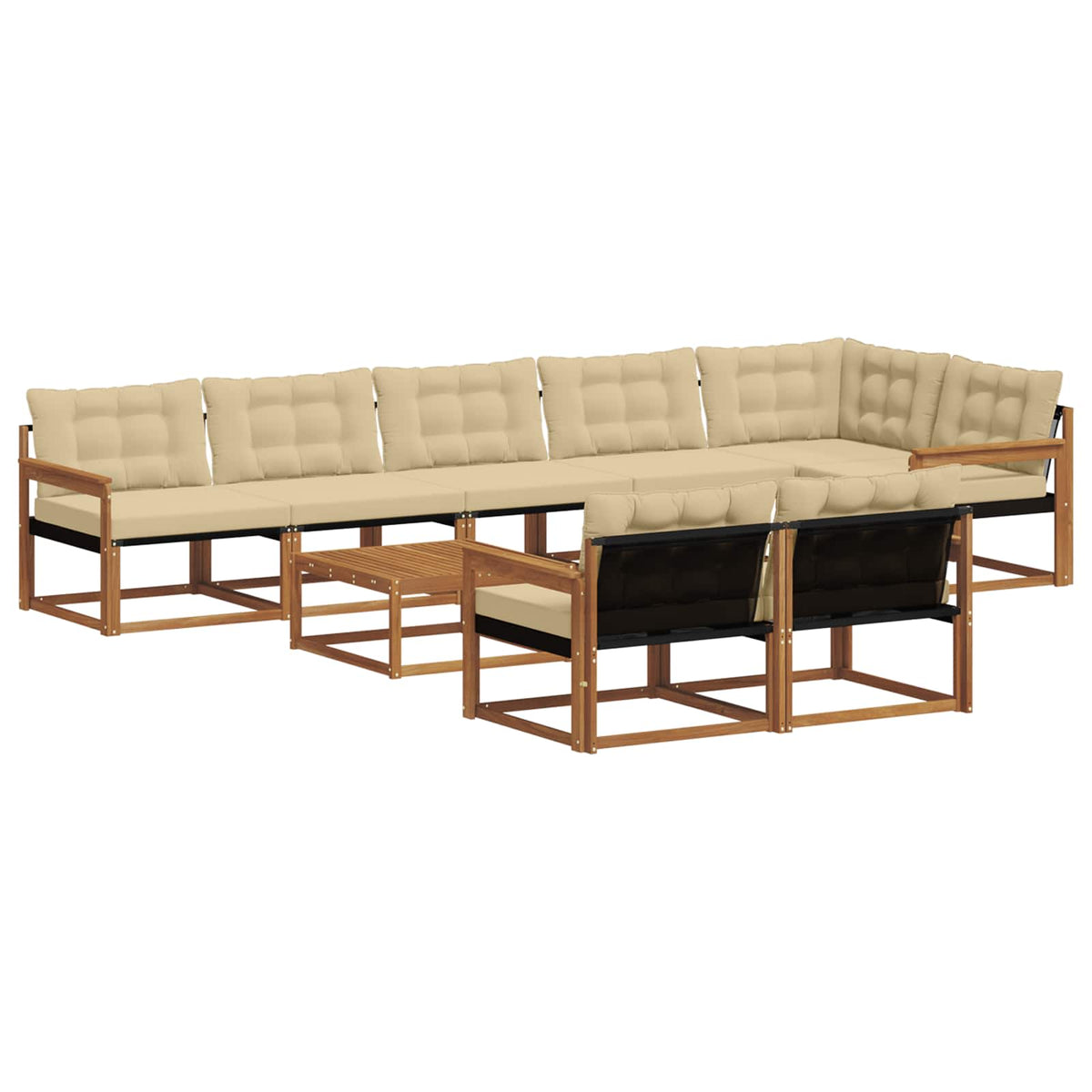 Set vanjskih sofa 9 kom. Prirodna i bež