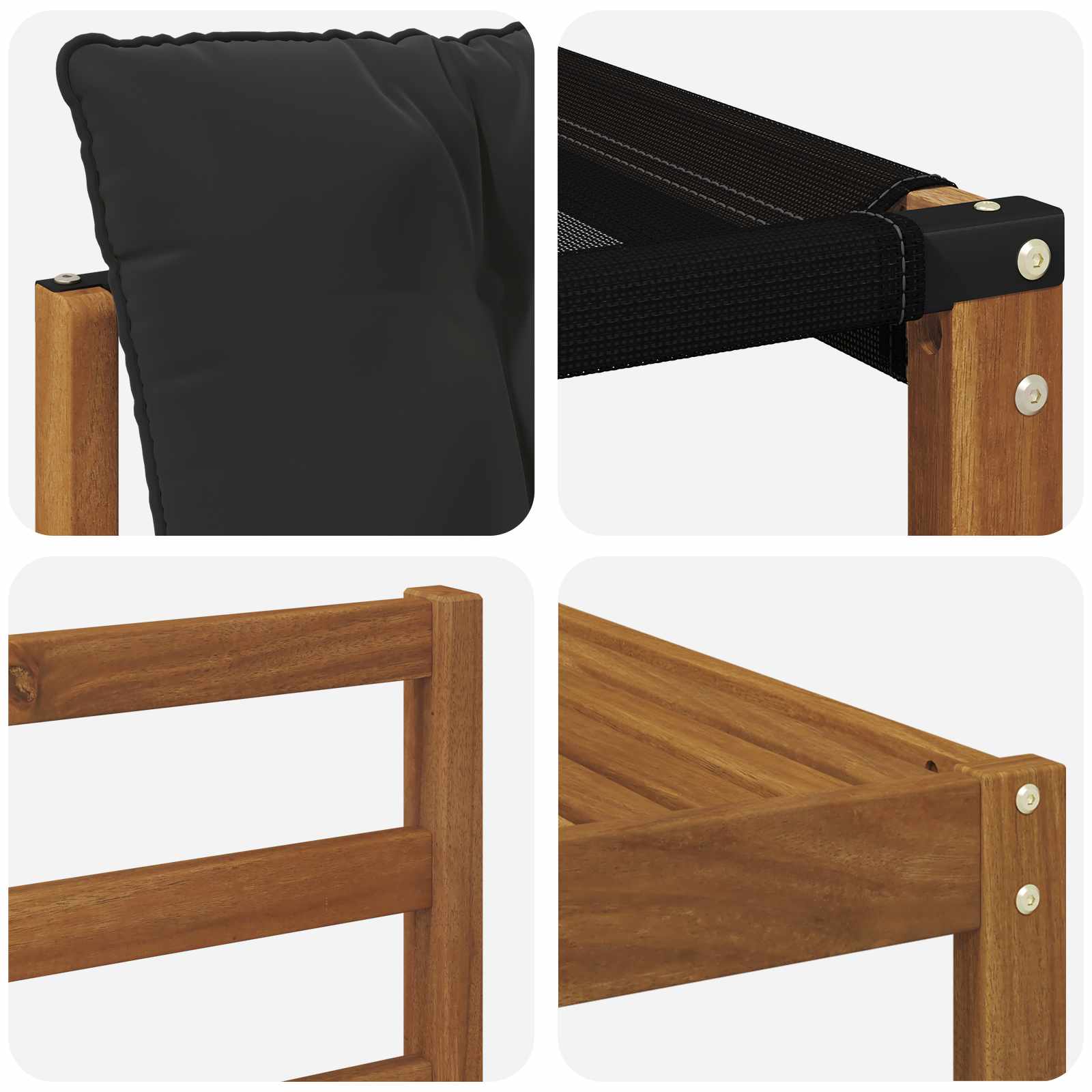 Set vanjskih sofa 19 pcs Prirodna i crna Čvrsto drvo akacije