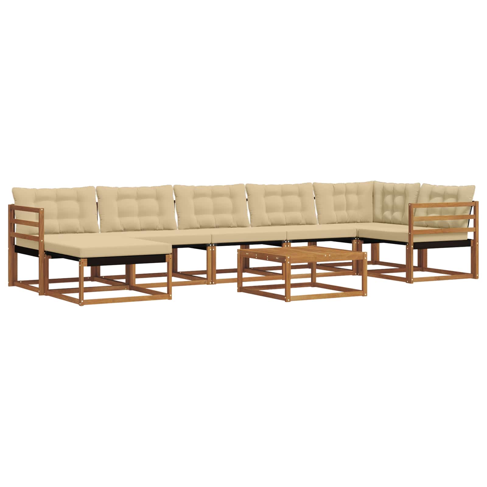 Set vanjskih sofa 22 pcs Prirodna i bež Čvrsto drvo akacije