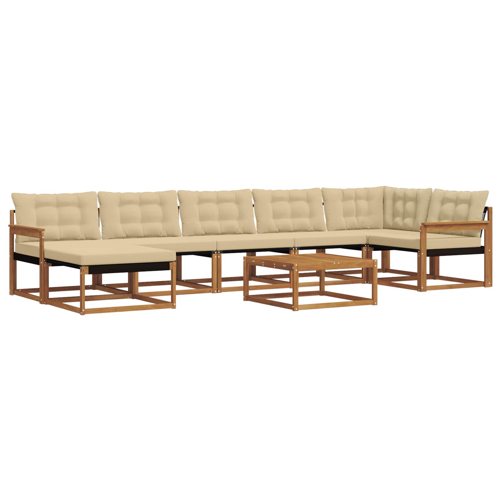 Set vanjskih sofa 22 pcs Prirodna i bež Čvrsto drvo akacije