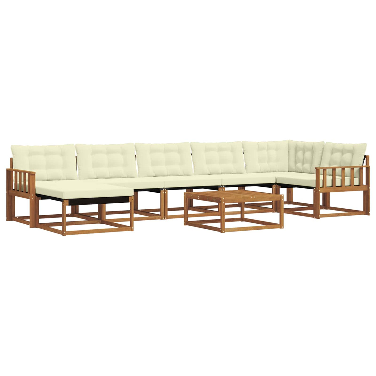 Set vanjskih sofa 22 pcs Prirodna i krem Čvrsto drvo akacije