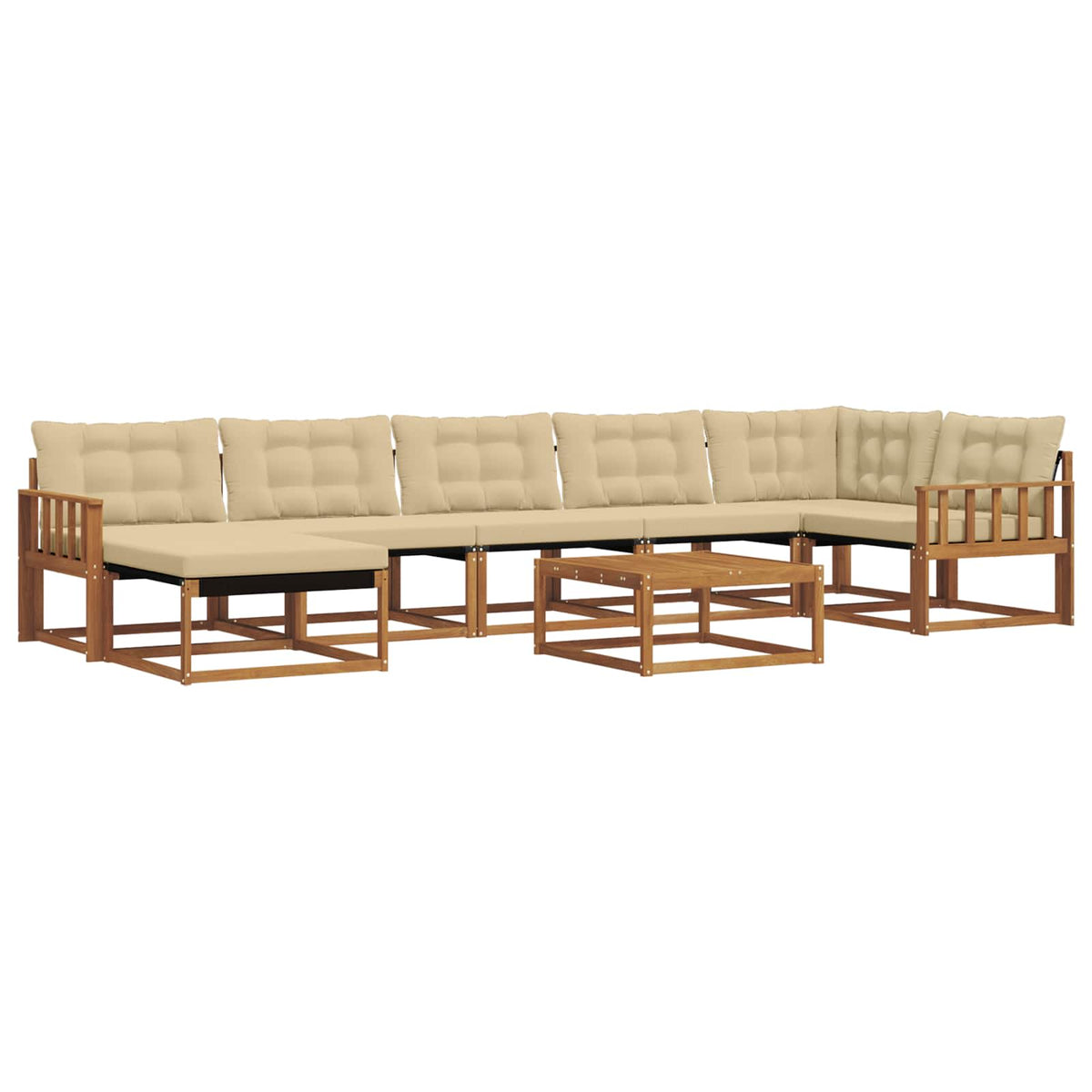 Set vanjskih sofa 22 pcs Prirodna i bež Čvrsto drvo akacije