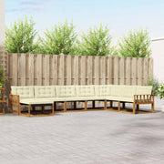 Set vanjskih sofa 8 kom. Prirodna i krem Čvrsto drvo akacije