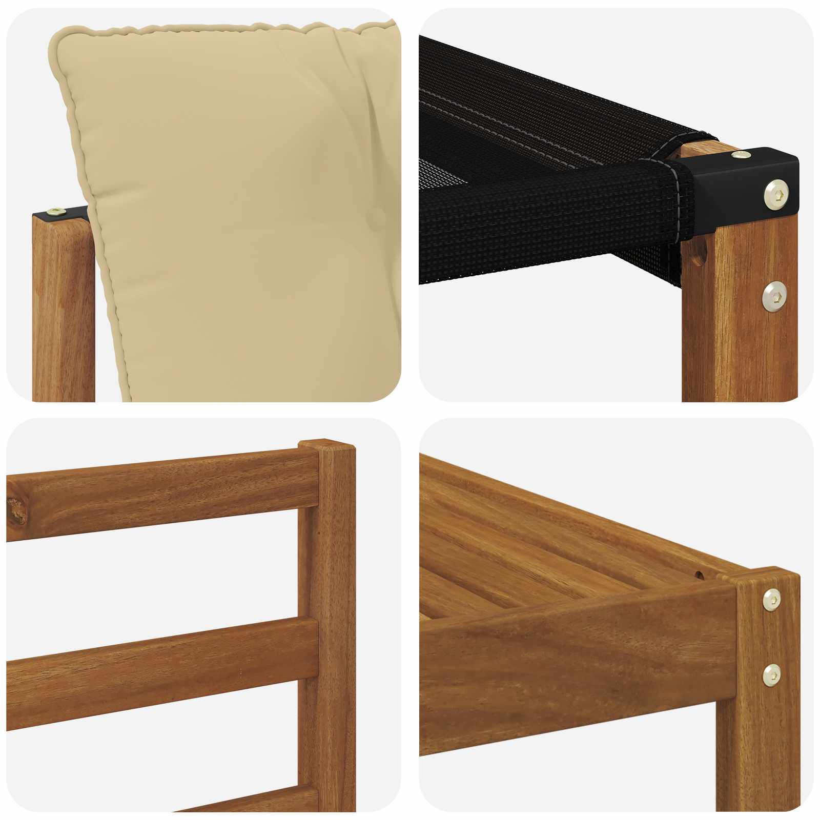 Set vanjskih sofa 9 pcs Prirodna i bež Čvrsto drvo akacije