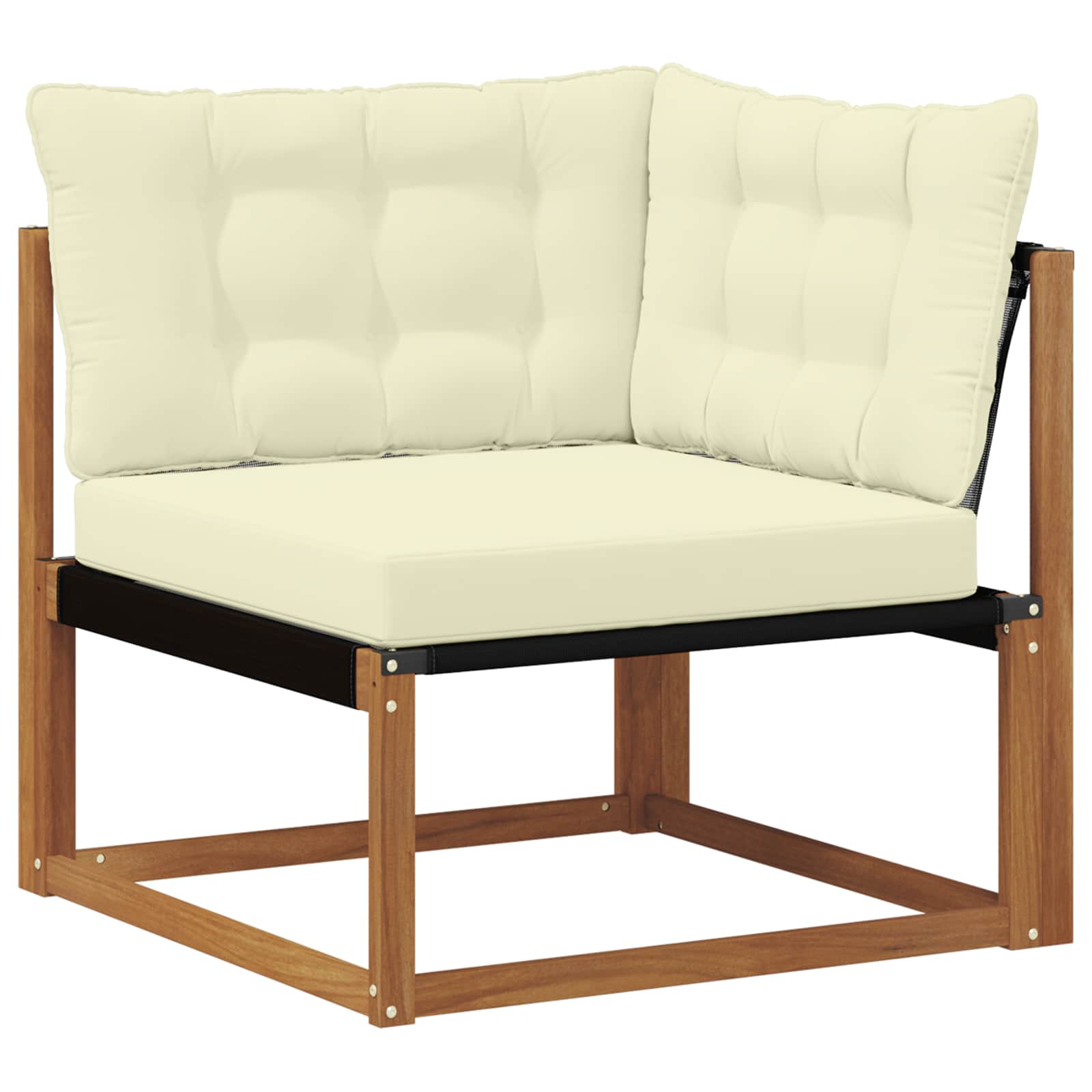 Set vanjskih sofa 9 pcs Prirodna i krem Čvrsto drvo akacije