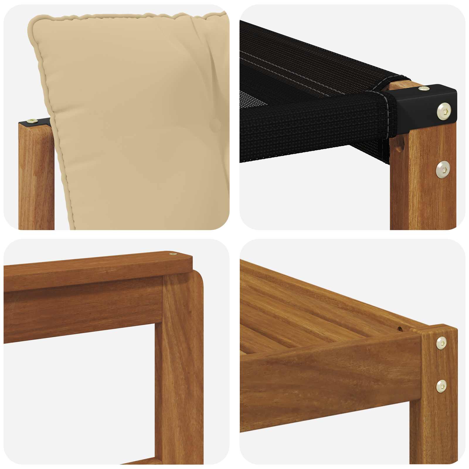 Set vanjskih sofa 9 pcs Prirodna i bež Čvrsto drvo akacije