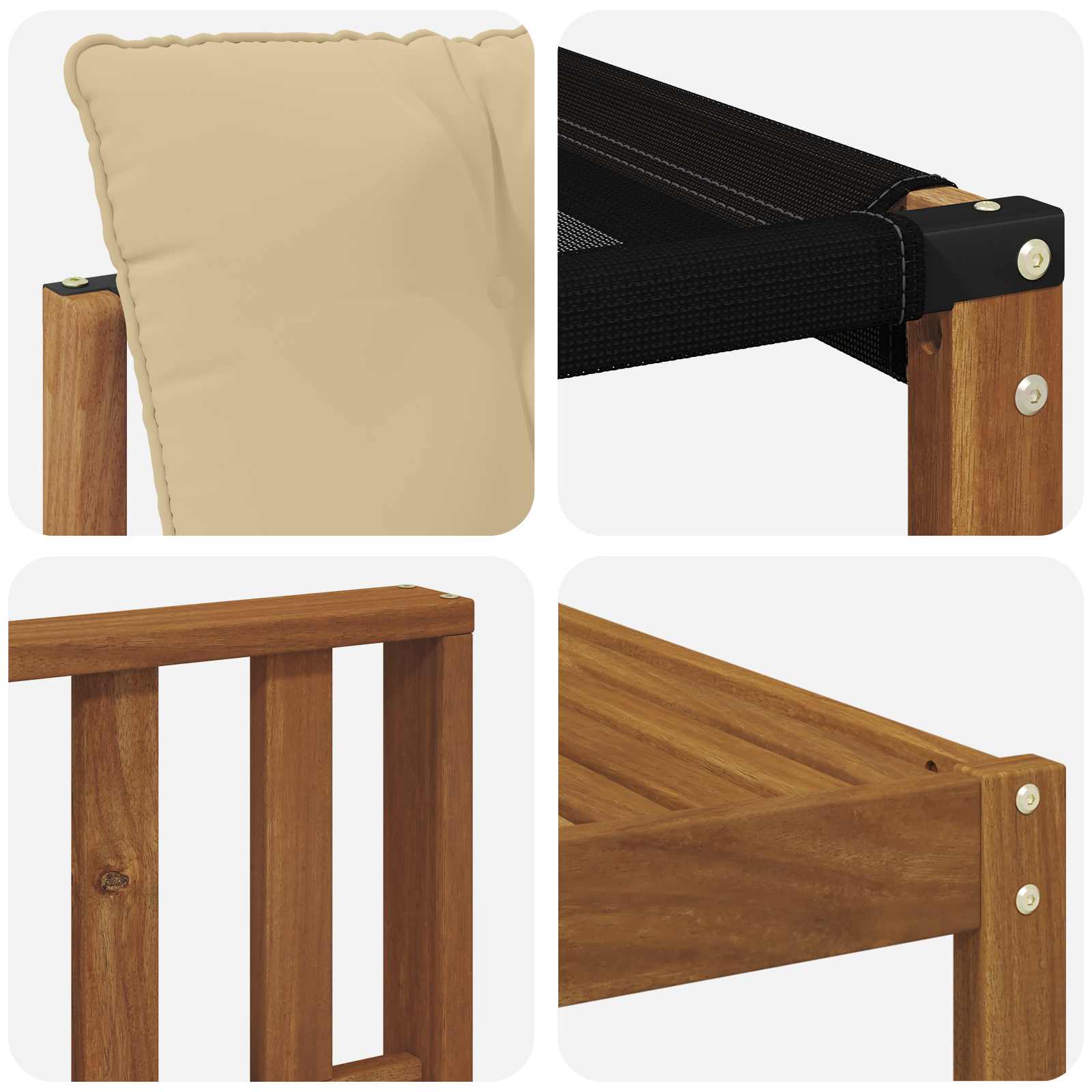 Set vanjskih sofa 9 pcs Prirodna i bež Čvrsto drvo akacije