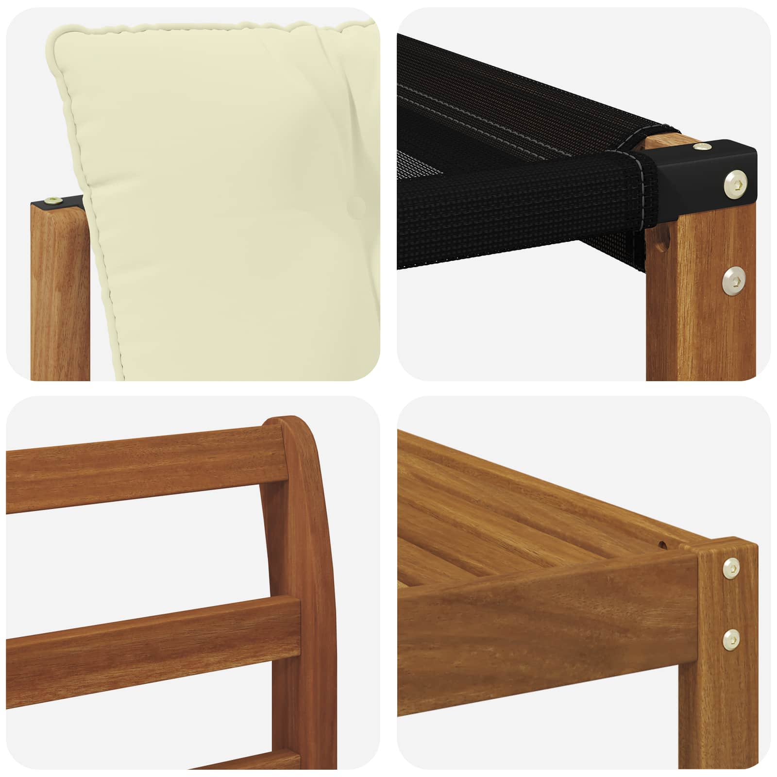 Set vanjskih sofa 9 pcs Prirodna i bež Čvrsto drvo akacije