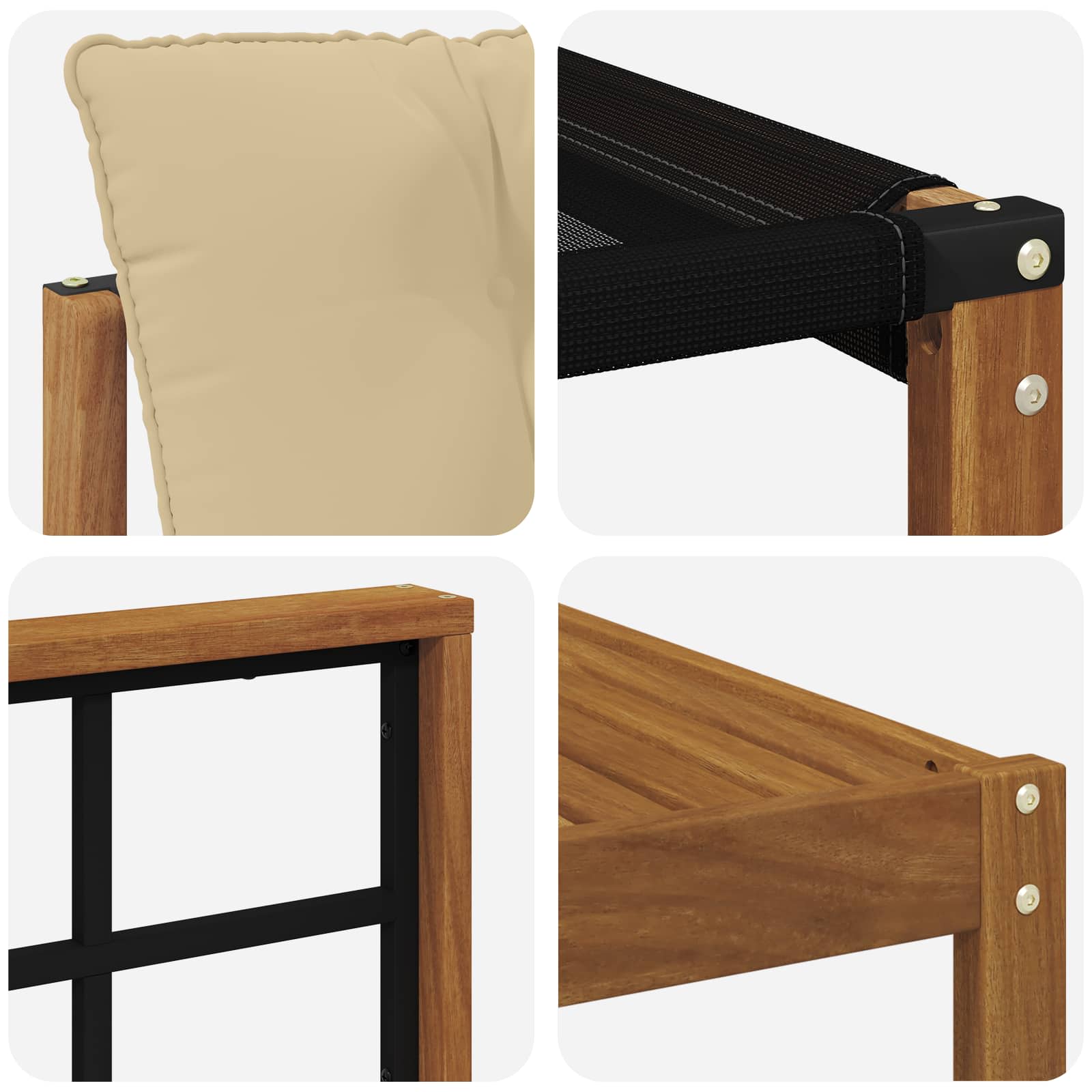 Set vanjskih sofa 9 pcs Prirodna i bež Čvrsto drvo akacije