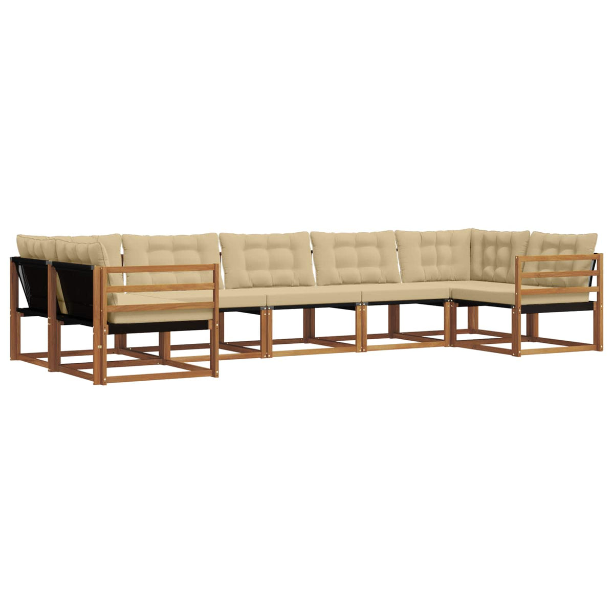 Set vanjskih sofa 7 kom. Prirodna i bež
