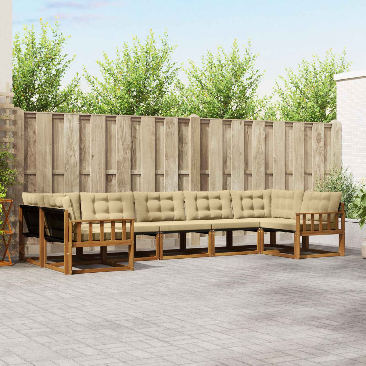 Set vanjskih sofa 7 kom. Prirodna i bež