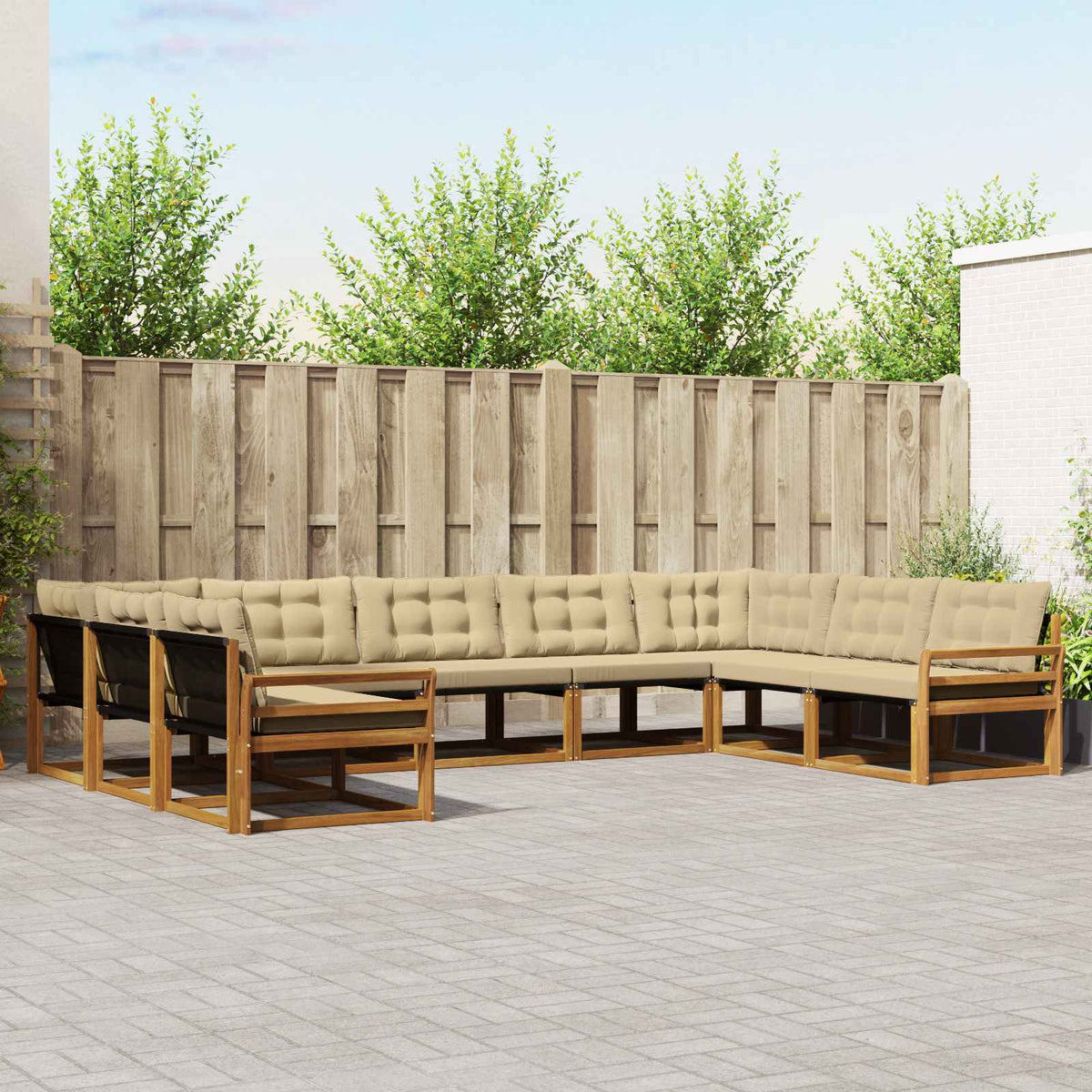 Set vanjskih sofa 9 kom. Prirodna i bež